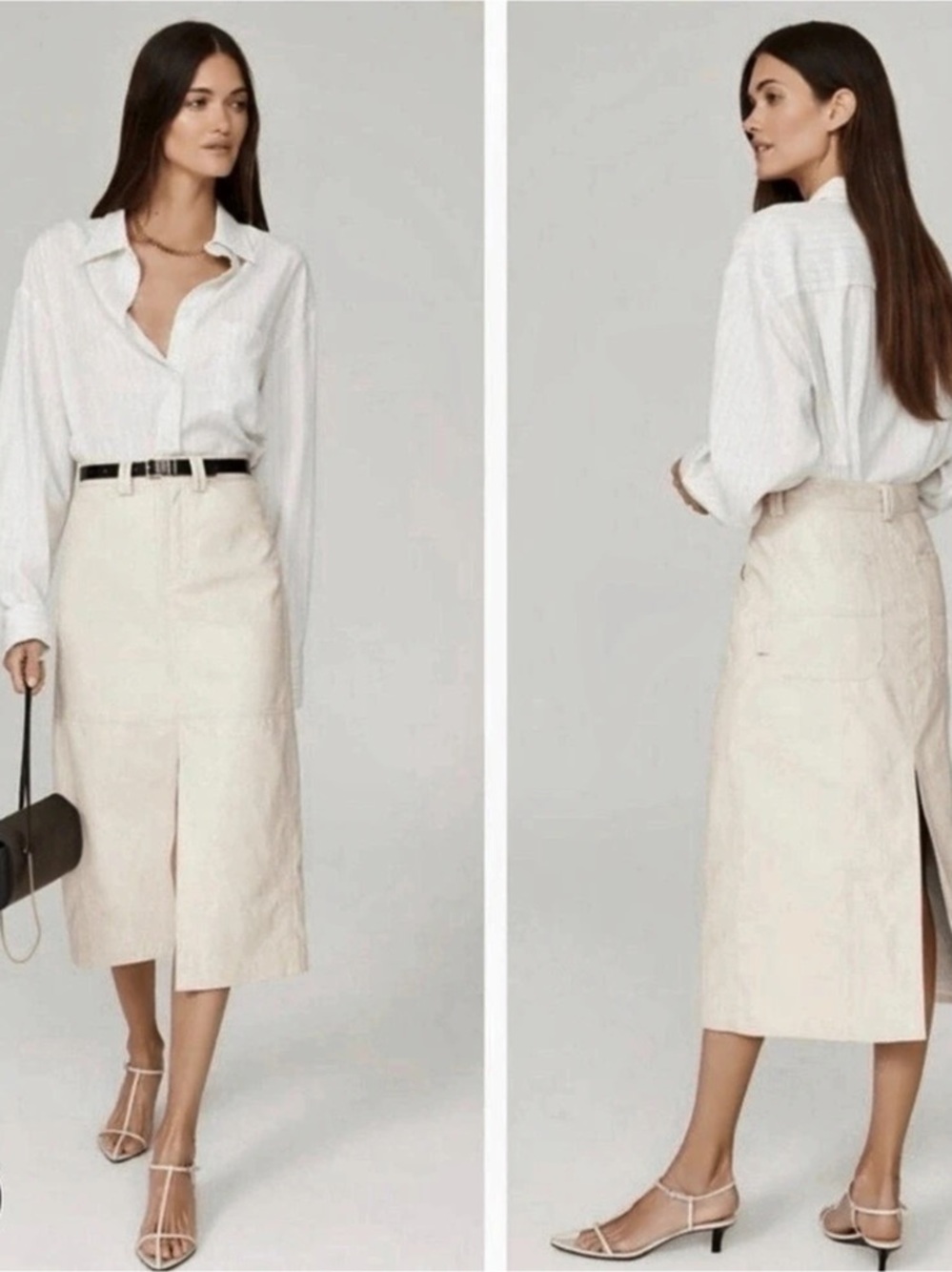 A.L.C. Midi Cargo Skirt in Beige Size 4 Like New